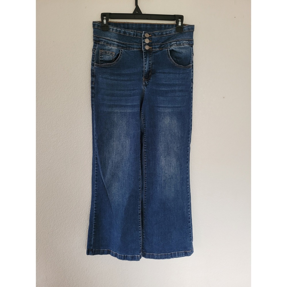Roswear Jeans‎ Womens High Rise Wide Leg Denim Blue size Medium #5